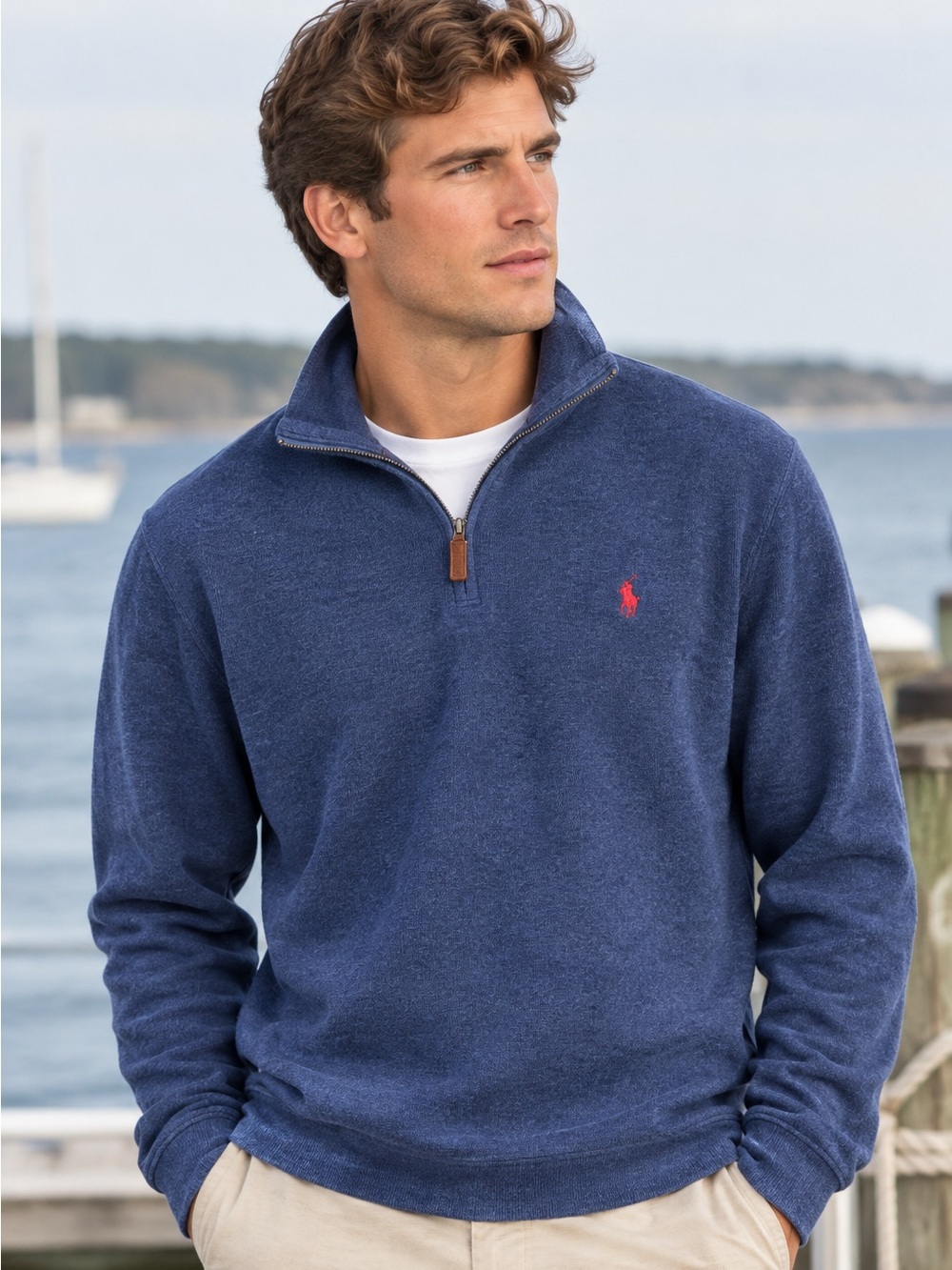 Polo Ralph Lauren Ribbed 1/4 Zipper Pullover Sweater